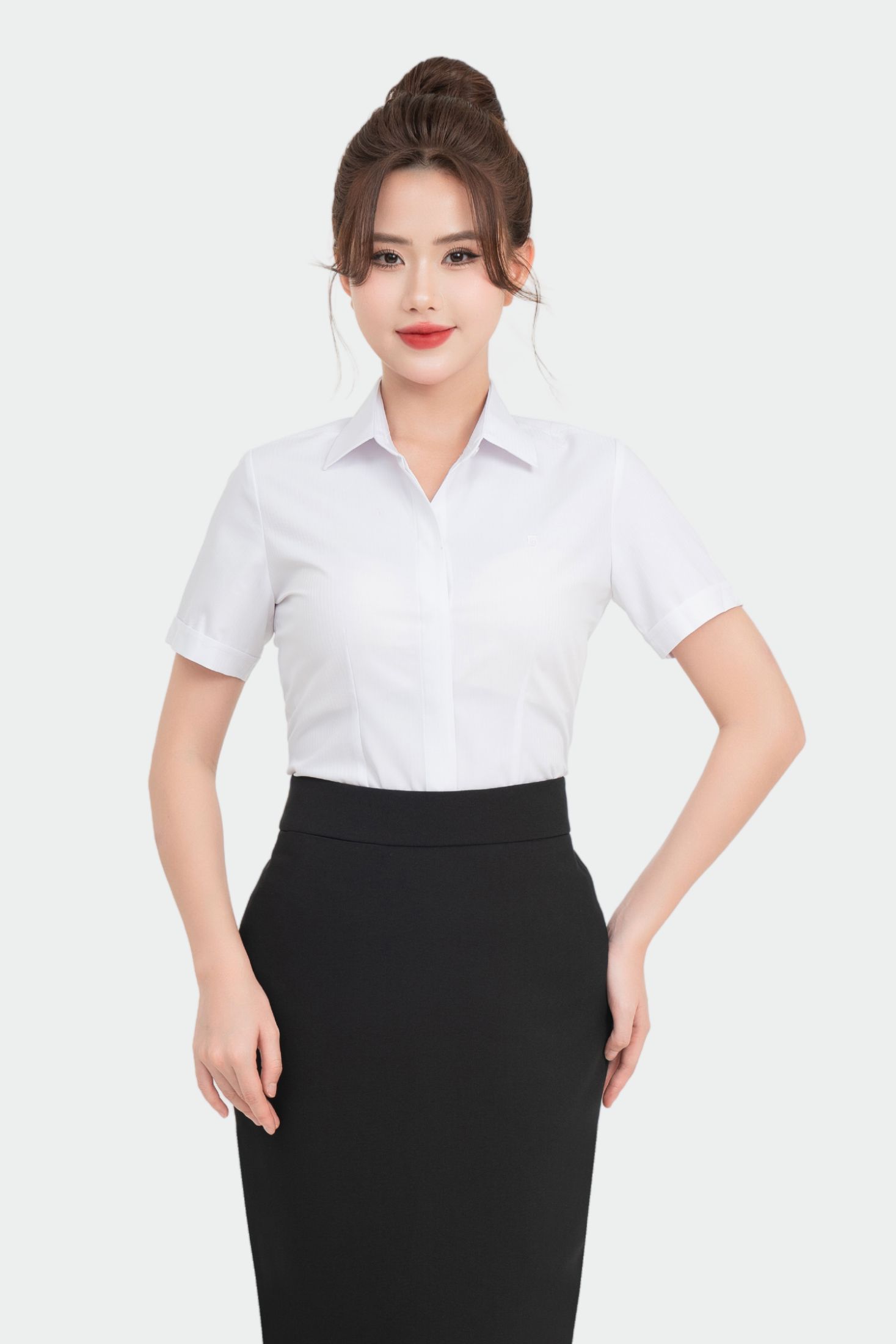 Áo sơ mi nữ ngắn tay tinh chất Lô Hội Thái Hòa 24ASW-242