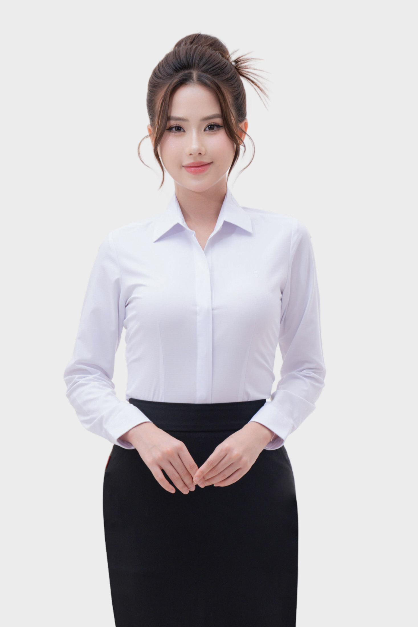 Áo sơ mi dài tay nữ chất liệu Cà phê phủ Nano cao cấp Thái Hòa 24ASW-253