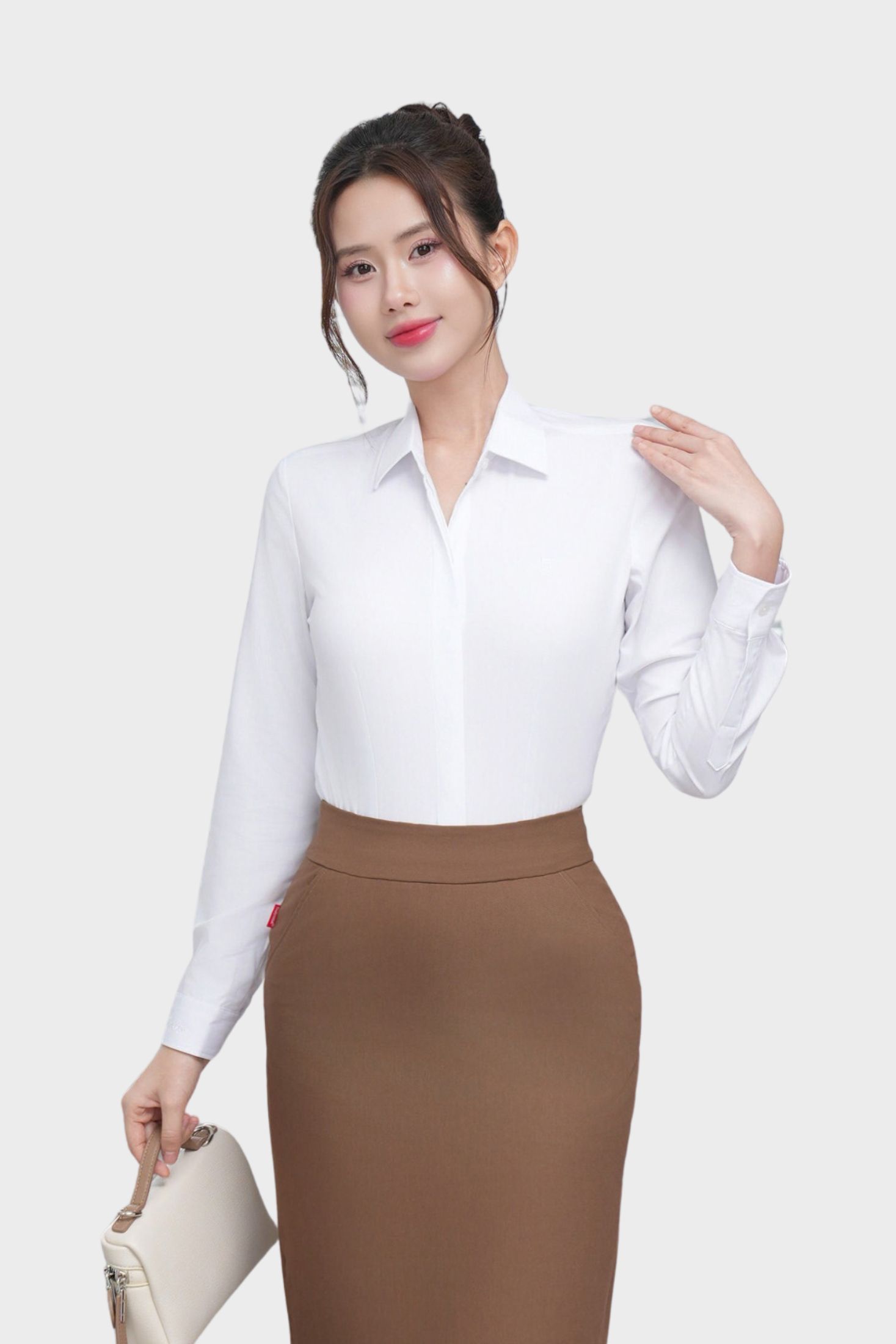 Áo sơ mi 25ASW-287 chất liệu vải modal trơn cao cấp dài tay dáng slimfit có nẹp khuy Thái Hòa