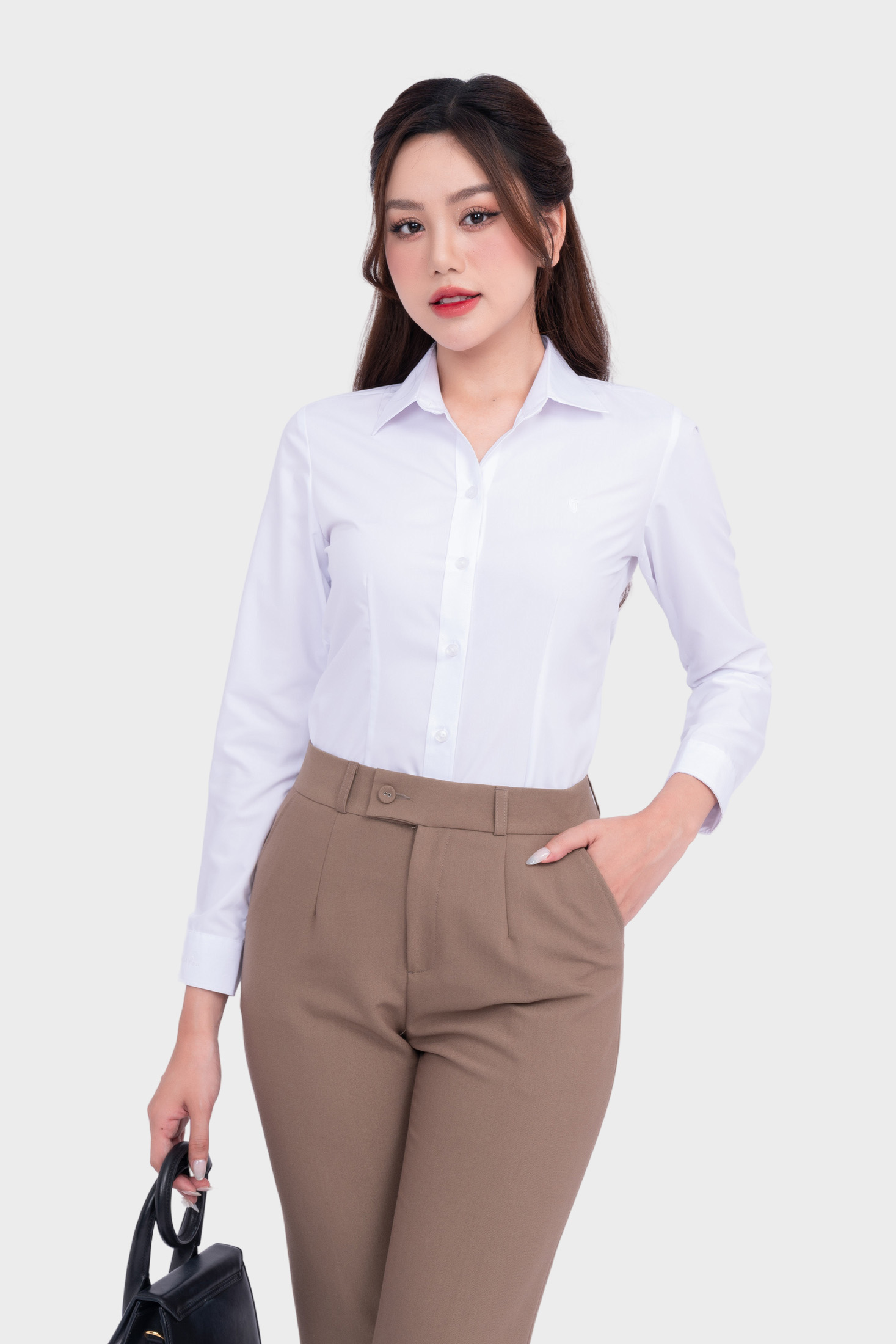 Áo sơ mi nữ công sở thiết kế dài tay form rộng nhiều màu Thái Hòa ASW0101-R01