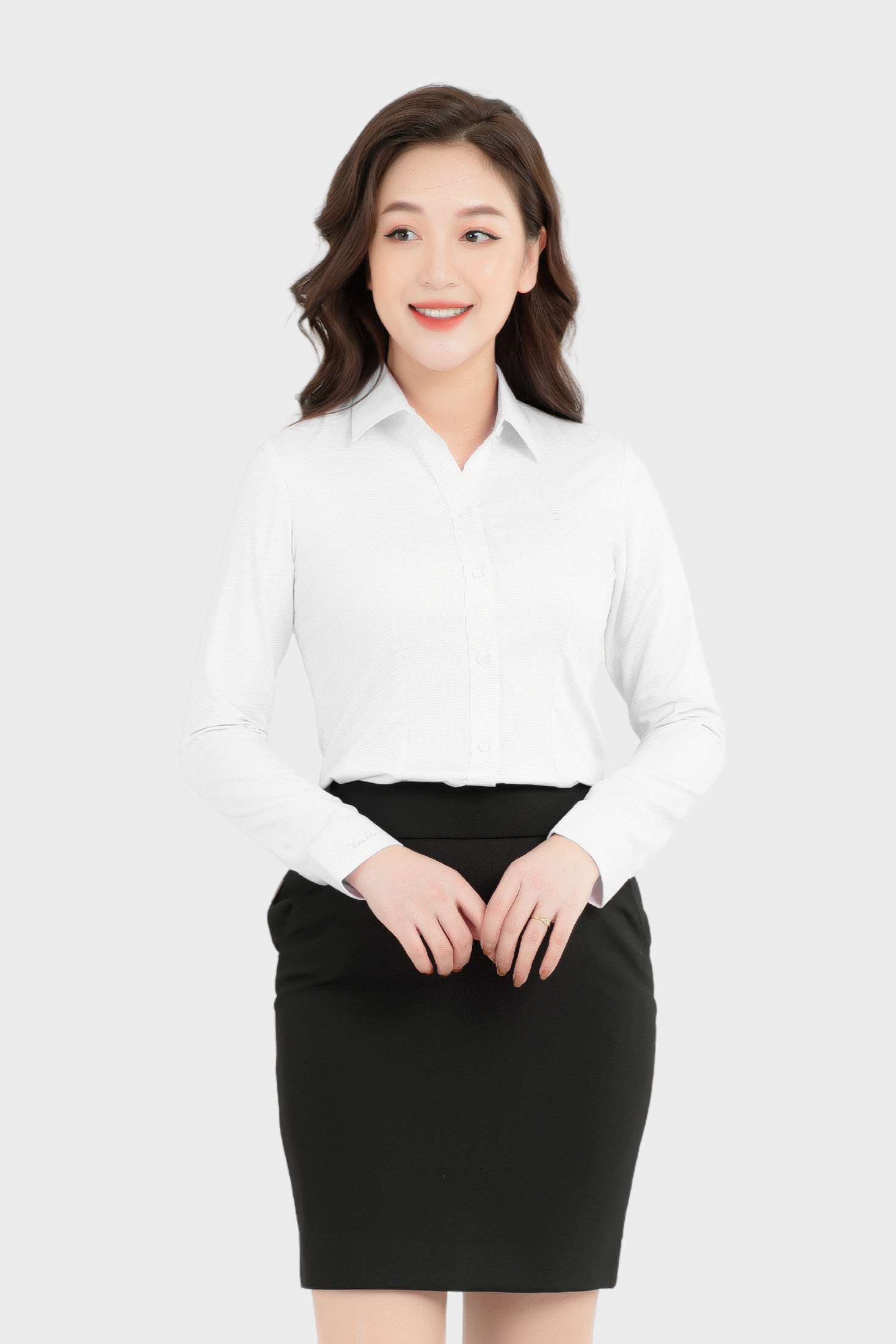Áo sơ mi nữ công sở dài tay Thái Hòa kẻ tăm nhiều màu cao cấp ASW0101-R05
