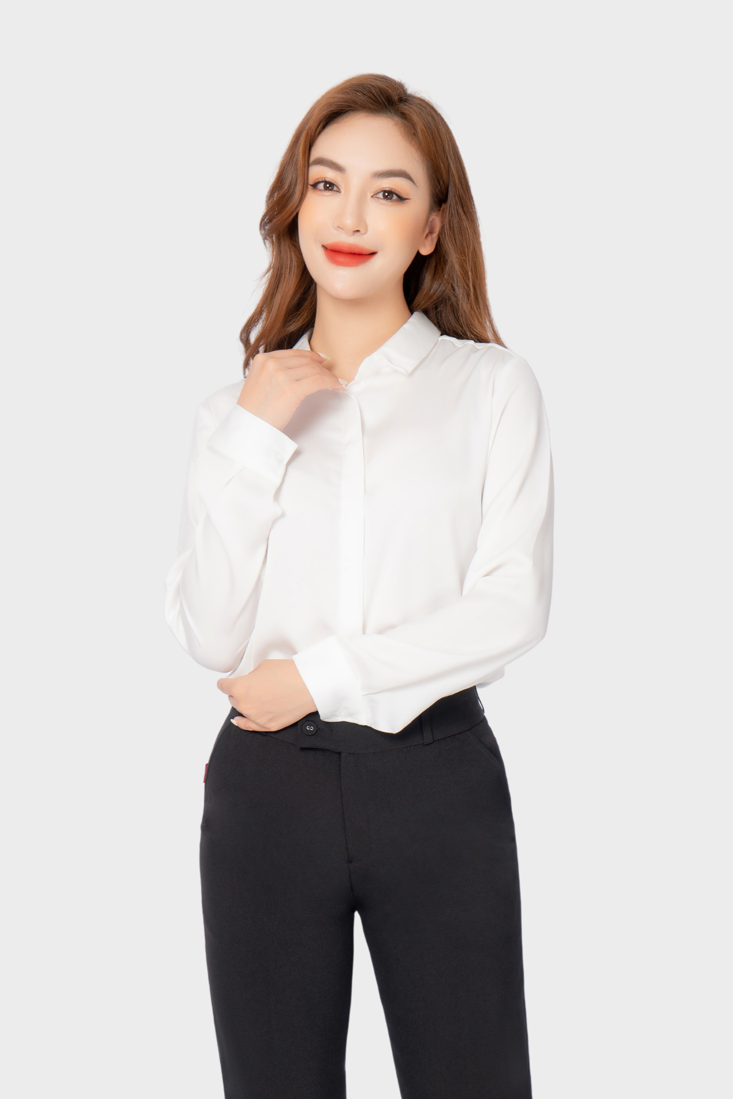 Áo sơ mi lụa nữ công sở cao cấp Thái Hòa ASW0101-R09