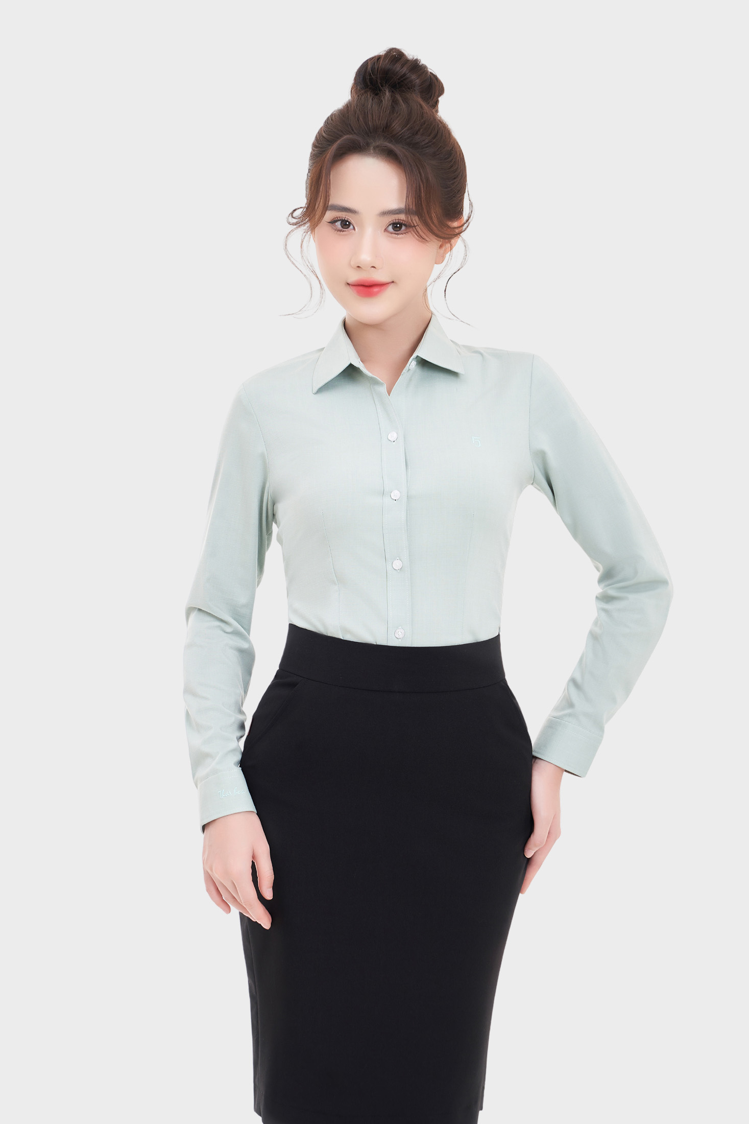 Áo sơ mi nữ công sở dài tay Thái Hòa form đẹp vải sợi tre cao cấp nhiều màu ASW0101-R11