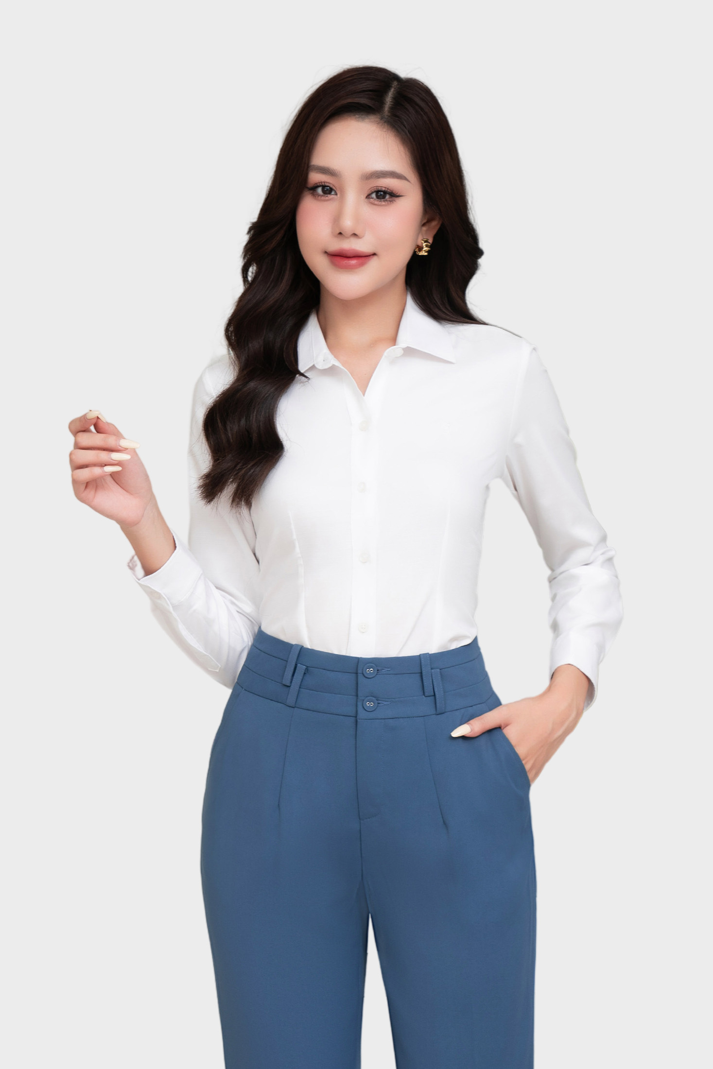 Áo sơ mi nữ công sở dài tay Thái Hòa form đẹp vải sợi tre cao cấp nhiều màu ASW0101-R11
