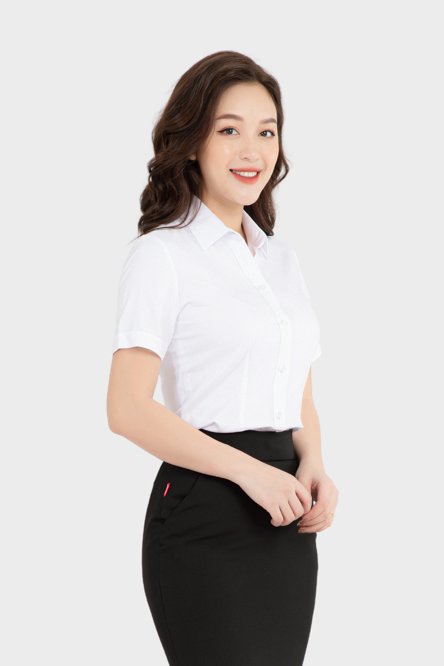 Áo sơ mi nữ công sở ngắn tay Thái Hòa sọc kẻ nhuyễn nhiều màu cao cấp ASW0301-R05