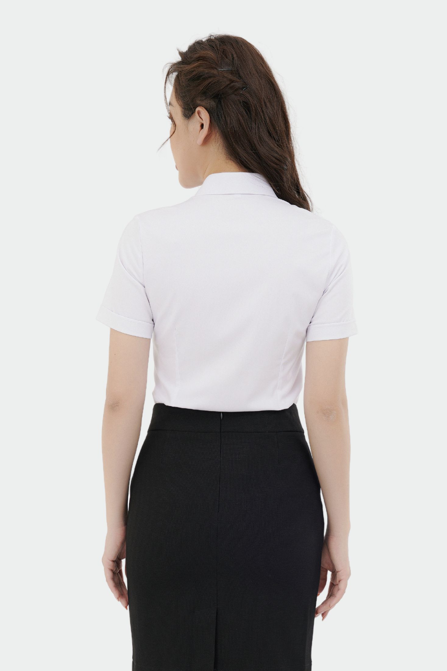 Áo sơ mi nữ công sở ngắn tay sợi tre Thái Hoà form ôm ASW0301-R10