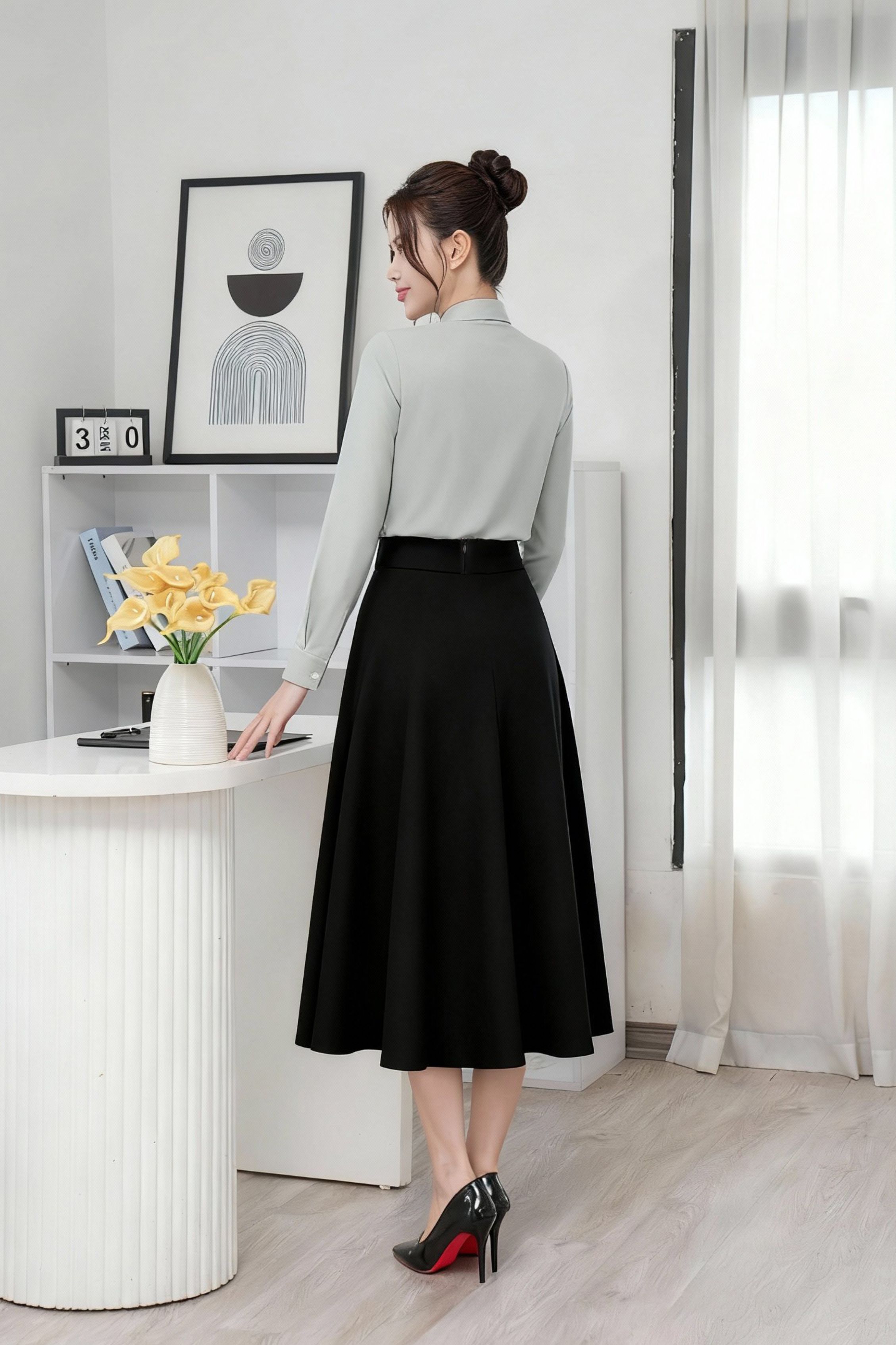 Chân váy xòe 2 lớp CVW-291 có túi 2 bên