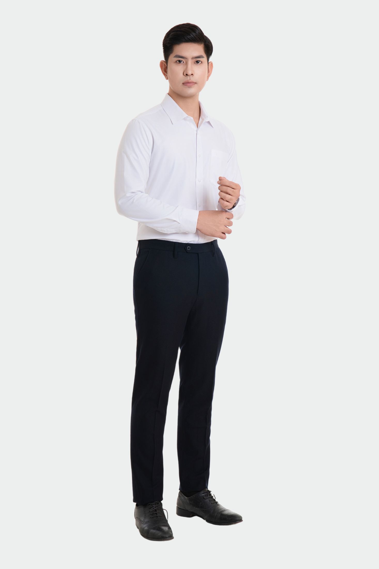 Áo sơ mi nam trung niên dài tay kẻ nhuyễn Thái Hòa 23ASM-994
